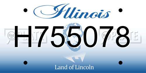 H755078 Illinois License Plate