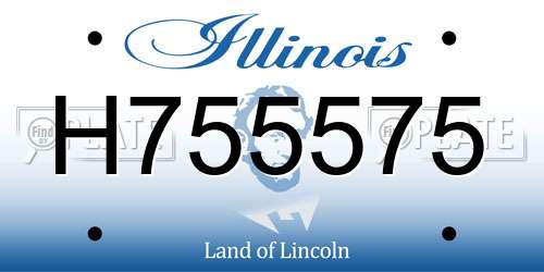 H755575 Illinois License Plate