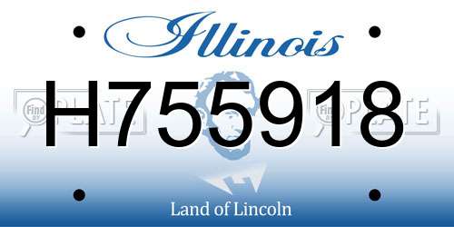 H755918 Illinois License Plate