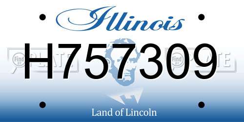 H757309 Illinois License Plate