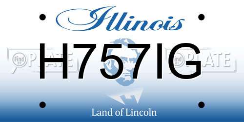 H757IG Illinois License Plate