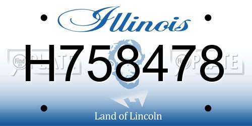 H758478 Illinois License Plate