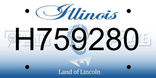 H759280 Illinois License Plate
