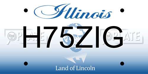 H75ZIG Illinois License Plate