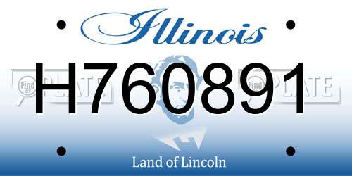 H760891 Illinois License Plate