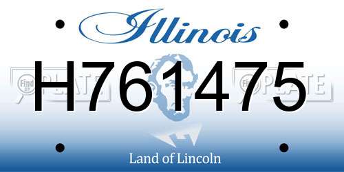 H761475 Illinois License Plate