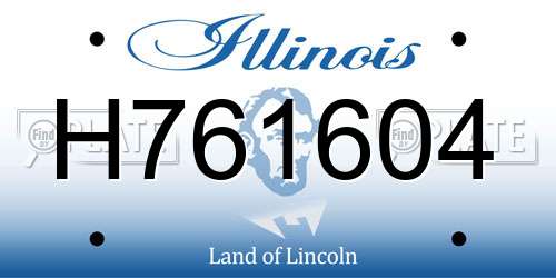 H761604 Illinois License Plate
