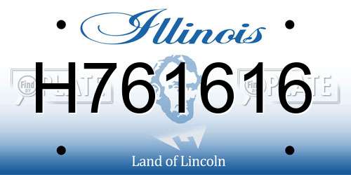 H761616 Illinois License Plate