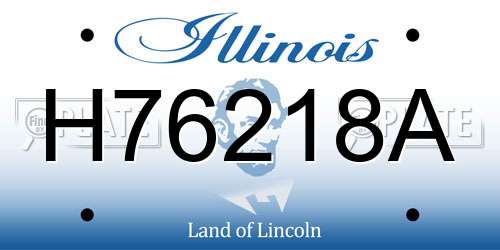 H76218A Illinois License Plate