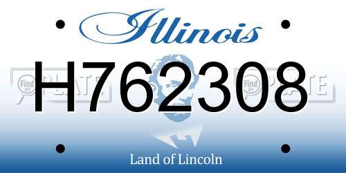 H762308 Illinois License Plate