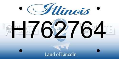 H762764 Illinois License Plate
