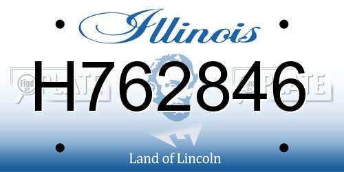 H762846 Illinois License Plate