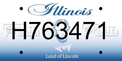 H763471 Illinois License Plate