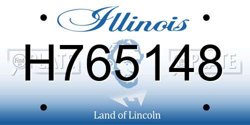 H765148 Illinois License Plate