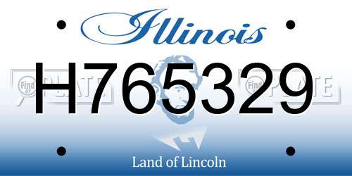 H765329 Illinois License Plate