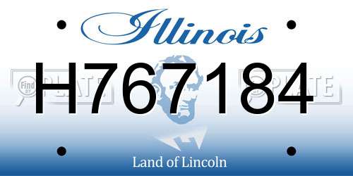 H767184 Illinois License Plate
