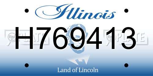 H769413 Illinois License Plate