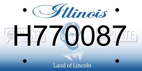 H770087 Illinois License Plate