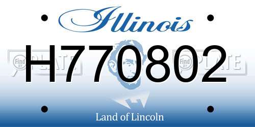 H770802 Illinois License Plate