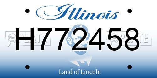 H772458 Illinois License Plate