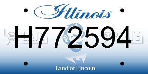 H772594 Illinois License Plate