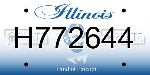 H772644 Illinois License Plate