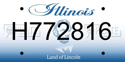H772816 Illinois License Plate