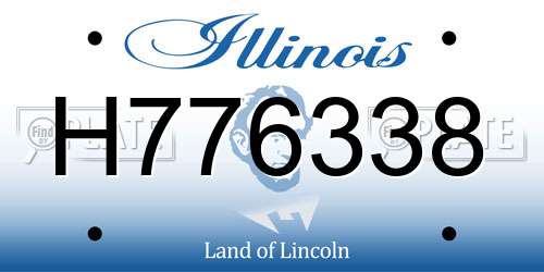 H776338 Illinois License Plate