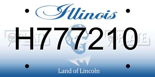 H777210 Illinois License Plate