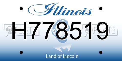 H778519 Illinois License Plate