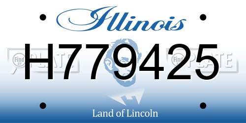 H779425 Illinois License Plate
