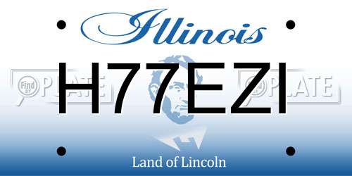 H77EZI Illinois License Plate