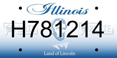 H781214 Illinois License Plate