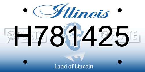 H781425 Illinois License Plate