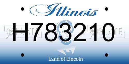 H783210 Illinois License Plate