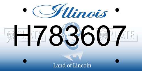 H783607 Illinois License Plate
