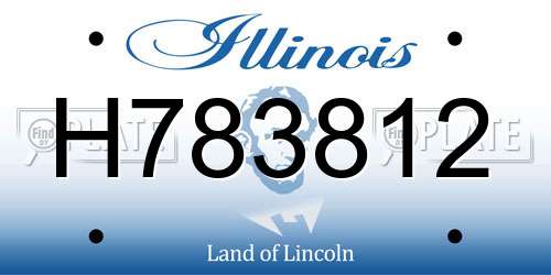 H783812 Illinois License Plate