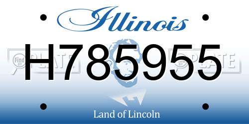 H785955 Illinois License Plate