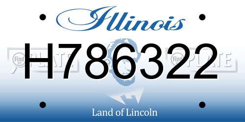 H786322 Illinois License Plate