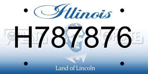 H787876 Illinois License Plate