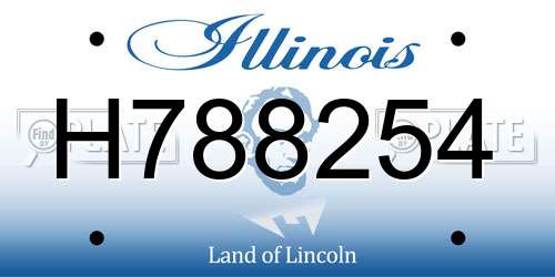 H788254 Illinois License Plate