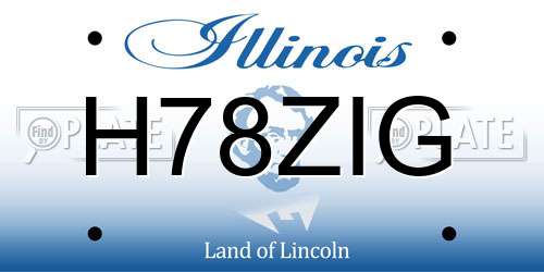 H78ZIG Illinois License Plate