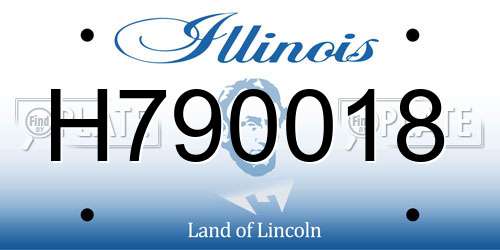 H790018 Illinois License Plate