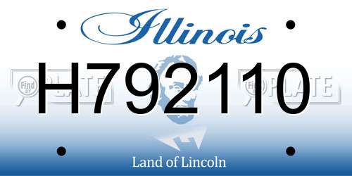 H792110 Illinois License Plate