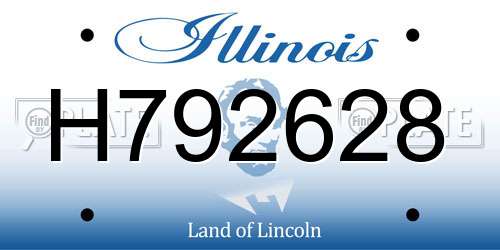 H792628 Illinois License Plate