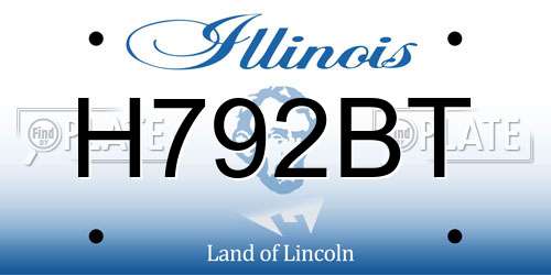 H792BT Illinois License Plate