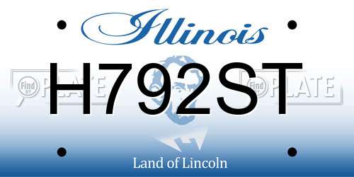 H792ST Illinois License Plate