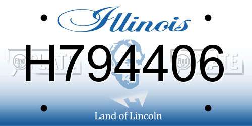 H794406 Illinois License Plate