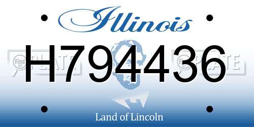 H794436 Illinois License Plate