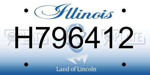 H796412 Illinois License Plate